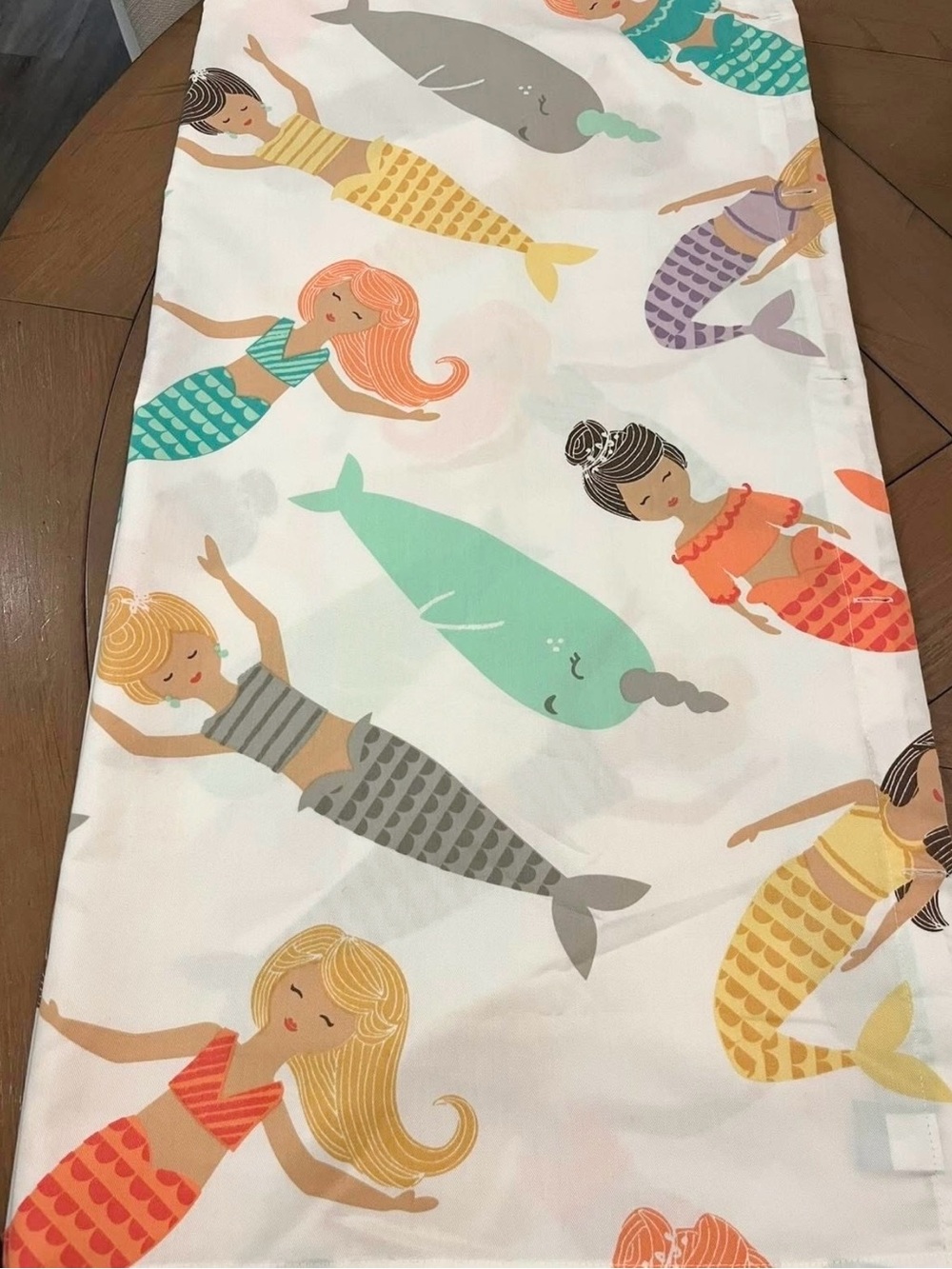 Mermaid Print Fabric shower curtain- Colorful Mermaid